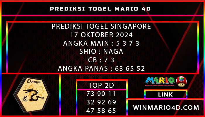 PREDIKSI TOGEL SINGAPORE 17 OKTOBER 2024