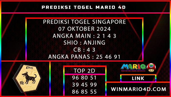 PREDIKSI TOGEL SINGAPORE 07 OKTOBER 2024