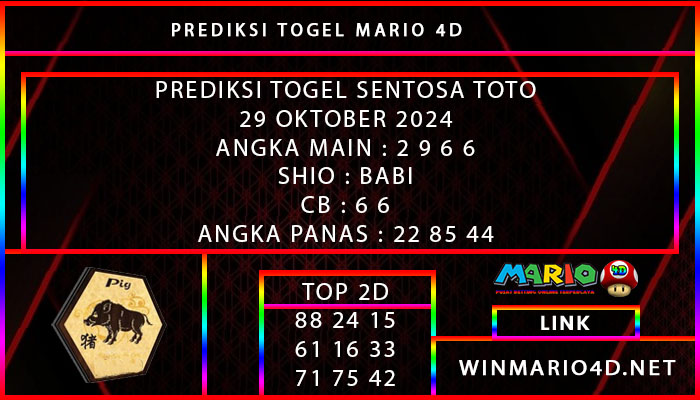 PREDIKSI TOGEL SENTOSA TOTO 29 OKTOBER 2024