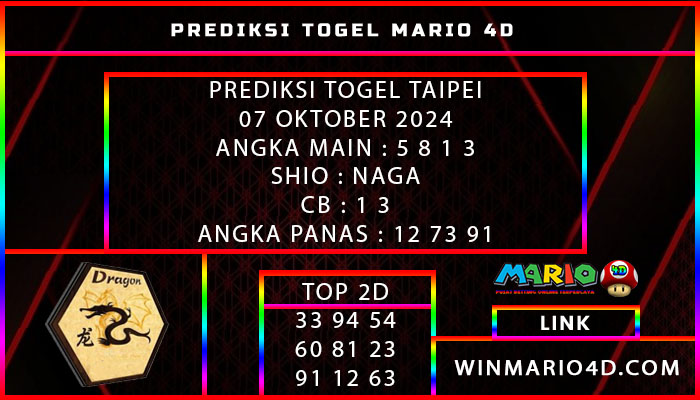 PREDIKSI TOGEL TAIPEI 07 OKTOBER 2024