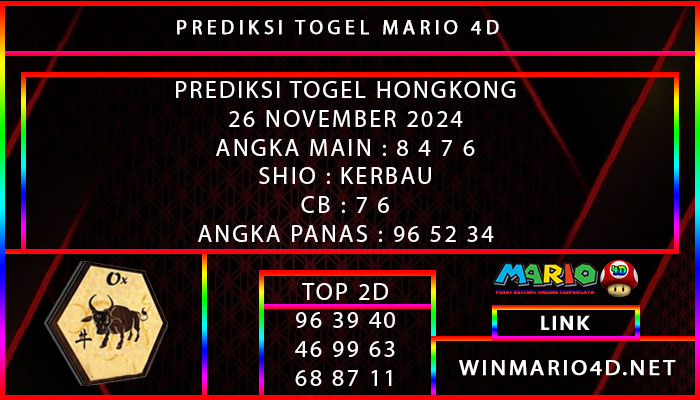 PREDIKSI TOGEL HONGKONG 26 NOVEMBER 2024