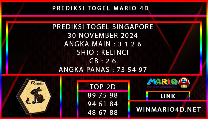 PREDIKSI TOGEL SINGAPORE 30 NOVEMBER 2024