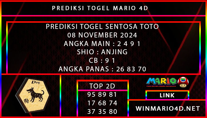 PREDIKSI TOGEL SENTOSA TOTO 08 NOVEMBER 2024